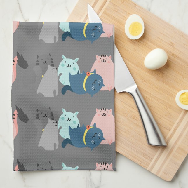 Paño De Cocina Personalizados de dibujos de líneas de arte gráfic (Doblado Cuarto)