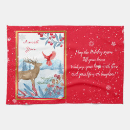Paño De Cocina Personalizar de Cardenales y Deer