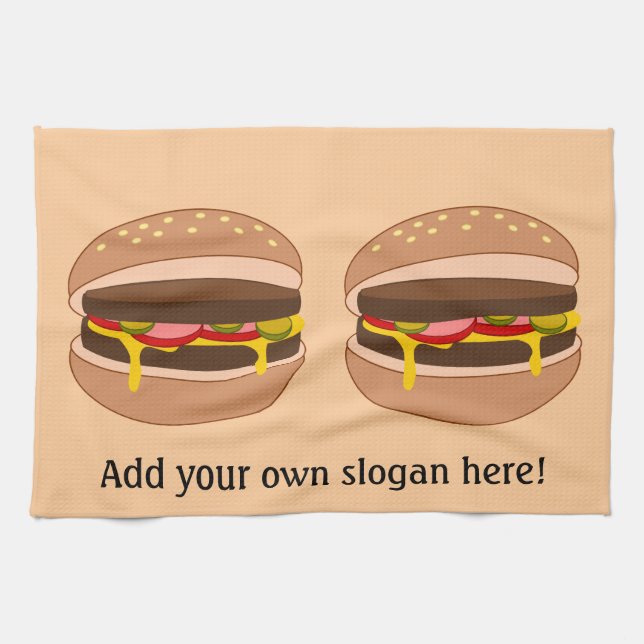 Paño De Cocina Personalizar de este gráfico de Hamburger (Horizontal)
