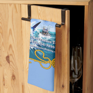 Paño De Cocina Personalizar Ocean Sports Fishing Charter Busine