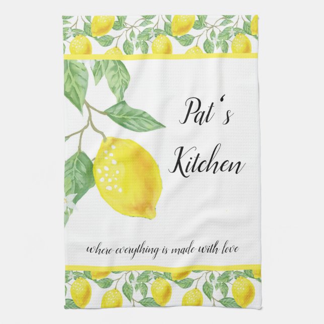 Paño De Cocina Personalizar patrón de limón (Vertical)