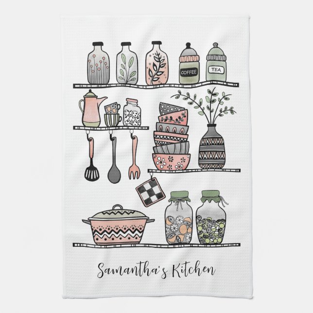 Paño De Cocina Personalized Boho Chic Farmhouse Decor  (Vertical)
