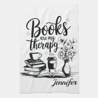 Paño De Cocina Personalized Books Are My Therapy Bookworms