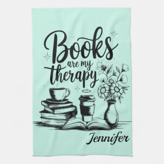 Paño De Cocina Personalized Books Are My Therapy Bookworms