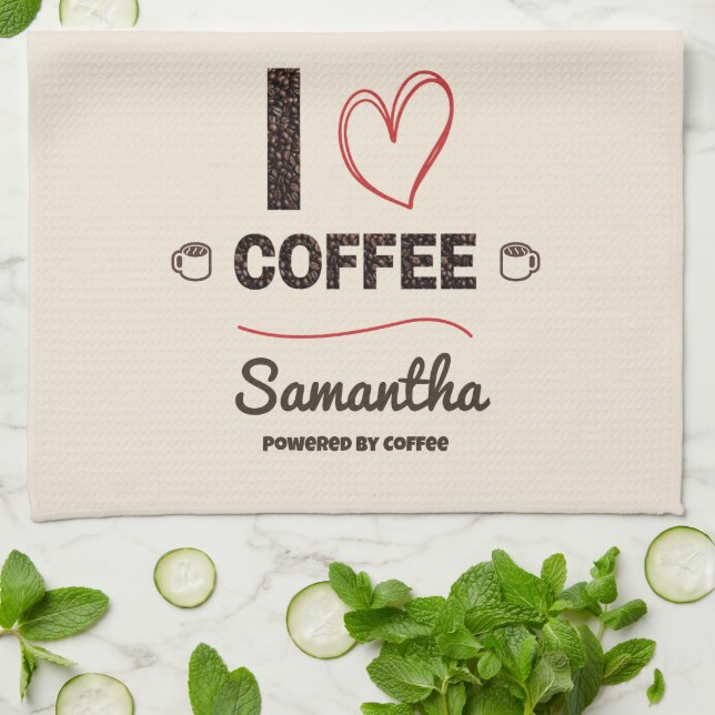 Paño De Cocina Personalized Coffee Lover Kitchen Decor (Doblado)