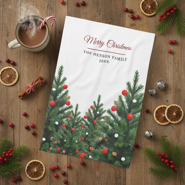 Paño De Cocina Personalized Family Name Christmas Tree (Subido por el creador)