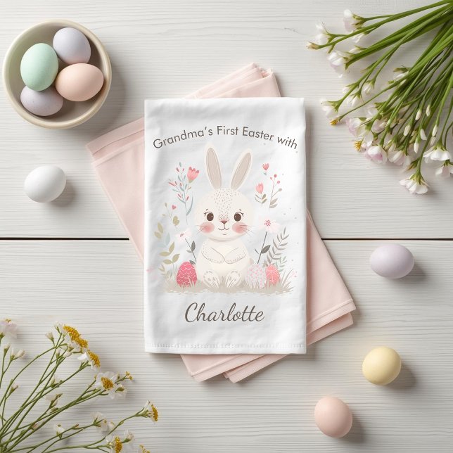 Paño De Cocina Personalized Grandma’s First Easter Kitchen Towel (Subido por el creador)