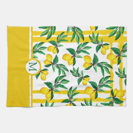 Paño De Cocina Personalized Lemon Leaf Monogram Kitchen Towels