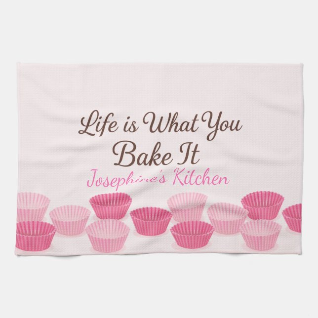 Paño De Cocina Personalized Life Is What You Bake It Cute Trendy (Horizontal)