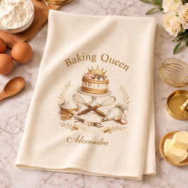 Paño De Cocina Personalized Name Baking Queen