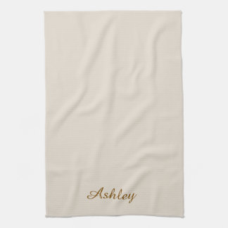 Paño De Cocina Personalized Name Stylish Modern Elegant Beige