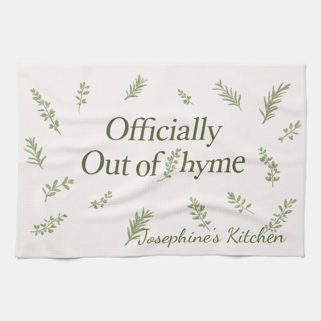 Paño De Cocina Personalized Officially Out of Thyme Funny Kitchen (Horizontal)