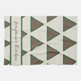 Paño De Cocina Personalized Sage Green Taupe Triangle Modern Chic