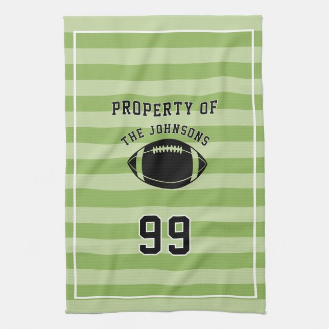 Paño De Cocina Personalized Sports Towel | Custom Football Player (Vertical)