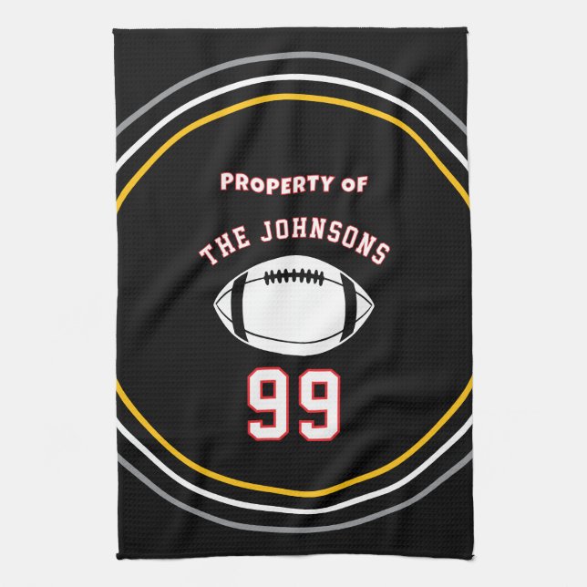 Paño De Cocina Personalized Sports Towel | Custom Football Player (Vertical)