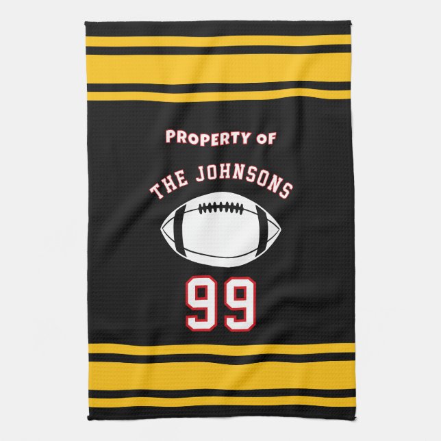 Paño De Cocina Personalized Sports Towel | Custom Football Player (Vertical)