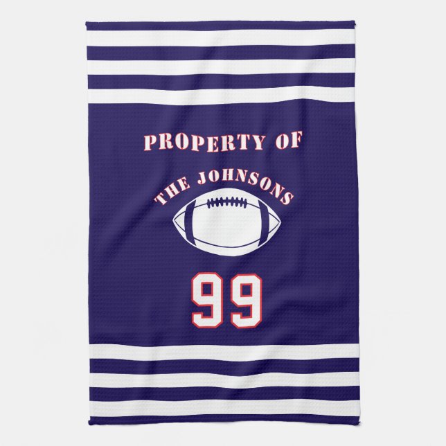 Paño De Cocina Personalized Sports Towel | Custom Football Player (Vertical)