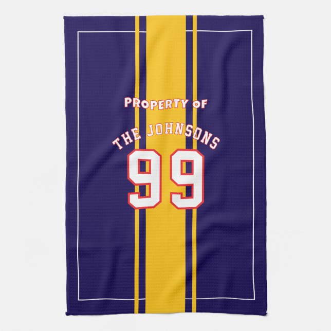 Paño De Cocina Personalized Sports Towel | Custom Football Player (Vertical)