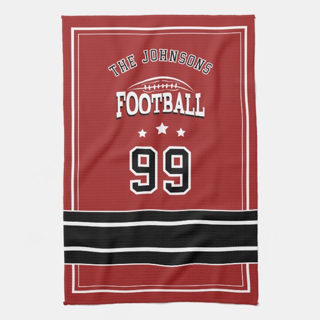 Paño De Cocina Personalized Sports Towel | Custom Football Player (Vertical)