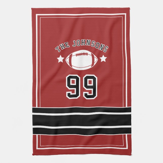 Paño De Cocina Personalized Sports Towel | Custom Football Player (Vertical)