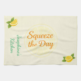 Paño De Cocina Personalized Squeeze the Day Lemon Kitchen Towel