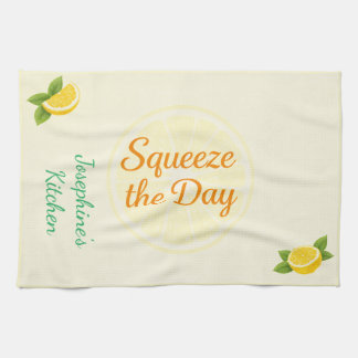 Paño De Cocina Personalized Squeeze the Day Lemon Kitchen Towel