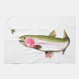Paño De Cocina Pesca con mosca de la trucha arco iris