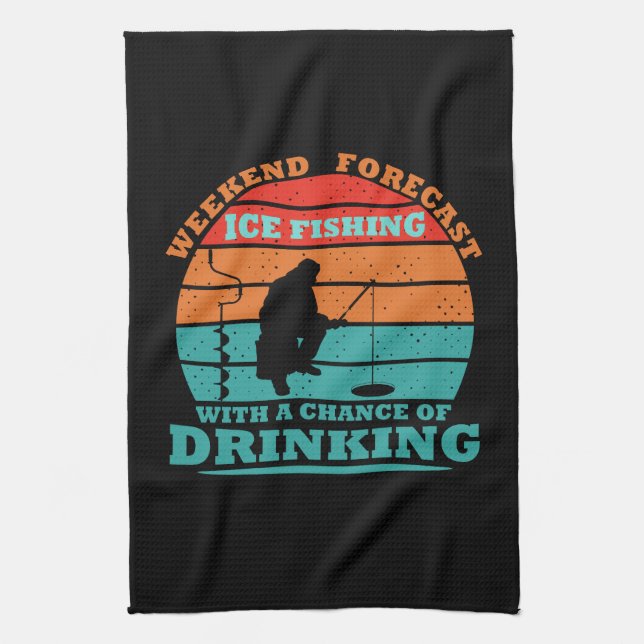 Paño De Cocina Pesca de hielo divertida (Vertical)
