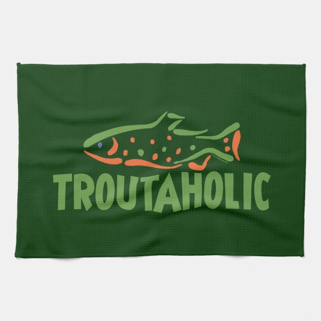 Paño De Cocina Pesca de pescadores de trucha (Horizontal)
