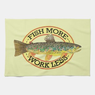 Paño De Cocina Pesca de trucha marrón