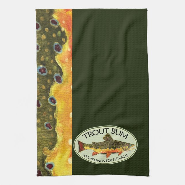 Paño De Cocina Pesca de trucha rota (Vertical)