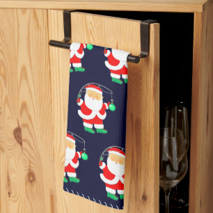 Paño De Cocina Pesca divertida de Navidad
