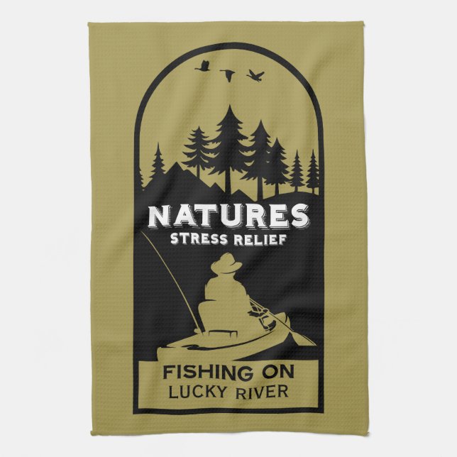 Paño De Cocina Pesca estadounidense de Kayak (Vertical)