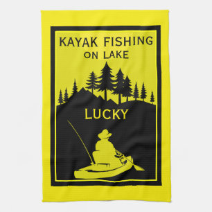 Paño De Cocina Pesca Favorita en Kayak en Lagos y Ríos