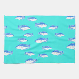 Paño De Cocina Pescado azul en turquesa
