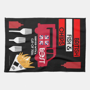 Paño De Cocina Pescado Clásico Británico Y Chips