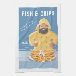 Paño De Cocina Pescado con Patatas Fritas