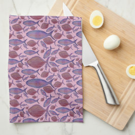 Paño De Cocina Pescado rosa y morado