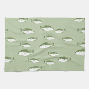 Paño De Cocina Pescado verde oliva
