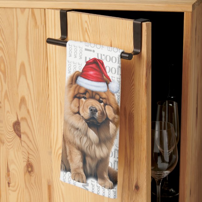 Paño De Cocina Pet Lover Holiday Chow Chow Dog Christmas (Pliegue de tercios)