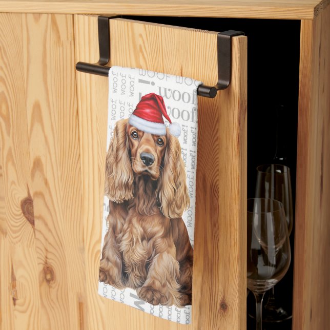 Paño De Cocina Pet Lover Holiday Cocker Spaniel Dog Christmas (Pliegue de tercios)