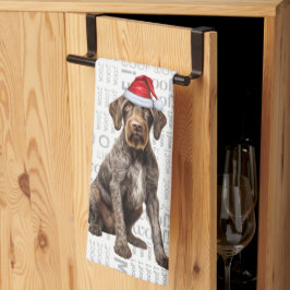 Paño De Cocina Pet Lover Holiday Wirehair Navidades de perro punt
