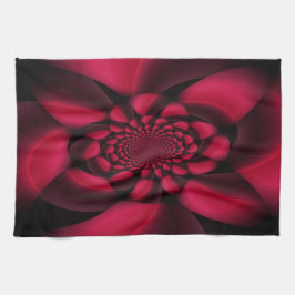 Paño De Cocina Pétalo Negro Rojo Rubí