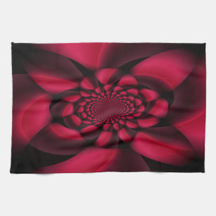 Paño De Cocina Pétalo Negro Rojo Rubí