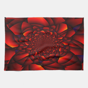 Paño De Cocina Pétalo Rojo Negro Azul