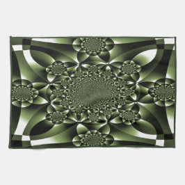 Paño De Cocina Pétalos de hojas de bosque verde blanco