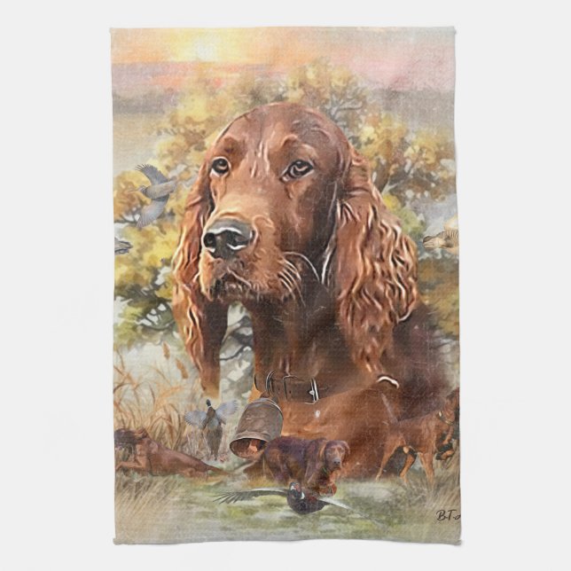 Paño De Cocina Pheasant de caza de colonos irlandeses, Art (Vertical)