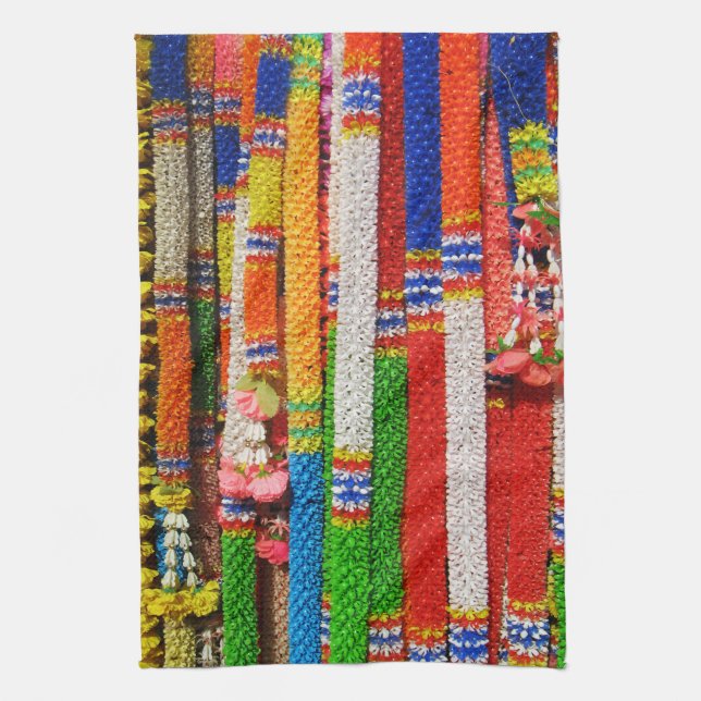 Paño De Cocina Phuang Maalai - Garland floral tailandés (Vertical)