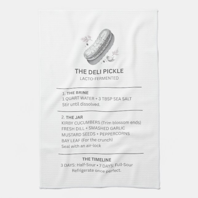 Paño De Cocina Pickle Recipe - Kitchen towel (Vertical)