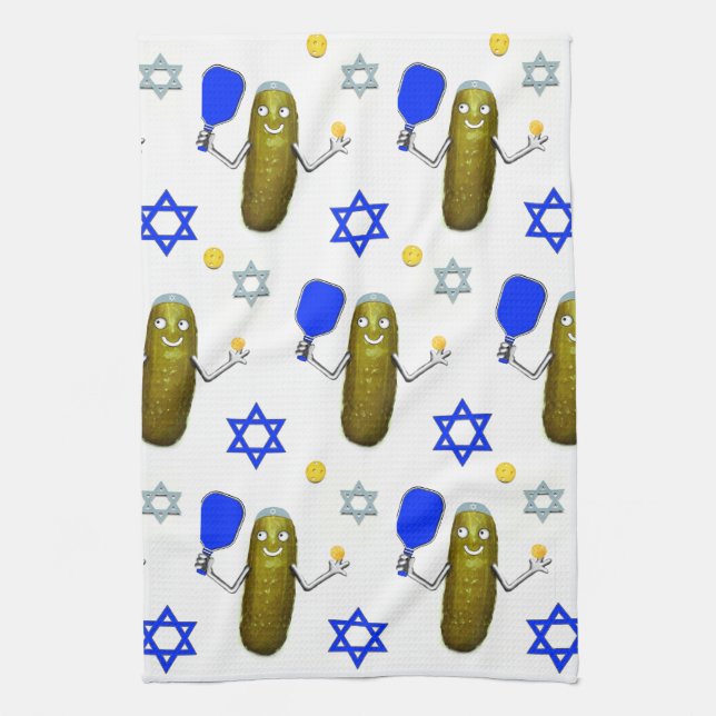 Paño De Cocina Pickleball Hanukká judío (Vertical)